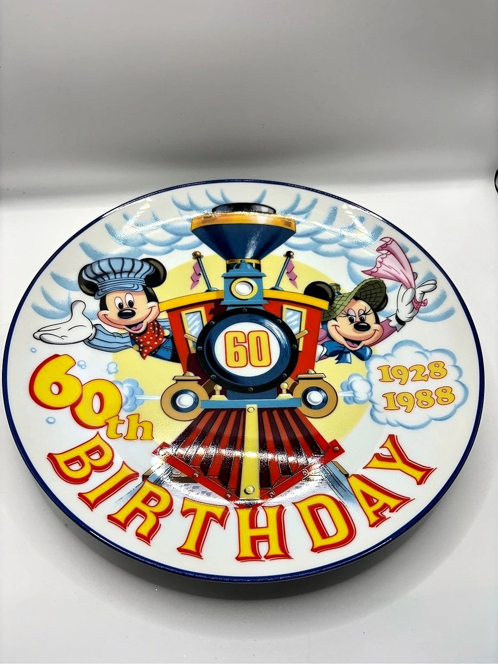 Disney Mickey Mouse and Minnie Mouse 60th Birthday Commemorative Collector Plate